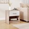 Costway Modern Nightstand Bedside Table with Drawer Open Storage Shelf for Small Spaces Light Gray/Oak&White/Natural&White/Natural/White/Dark Gray/Brown